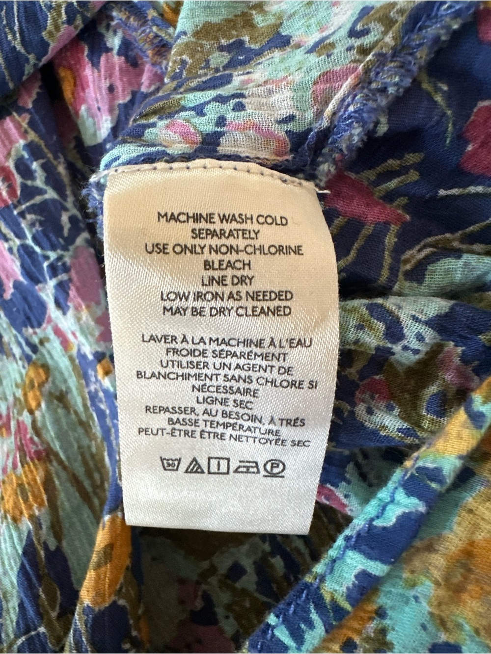 Anthropologie Pilcro Floral Batwing Peasant Blouse 100% Cotton Boho Medium - Picture 11 of 12